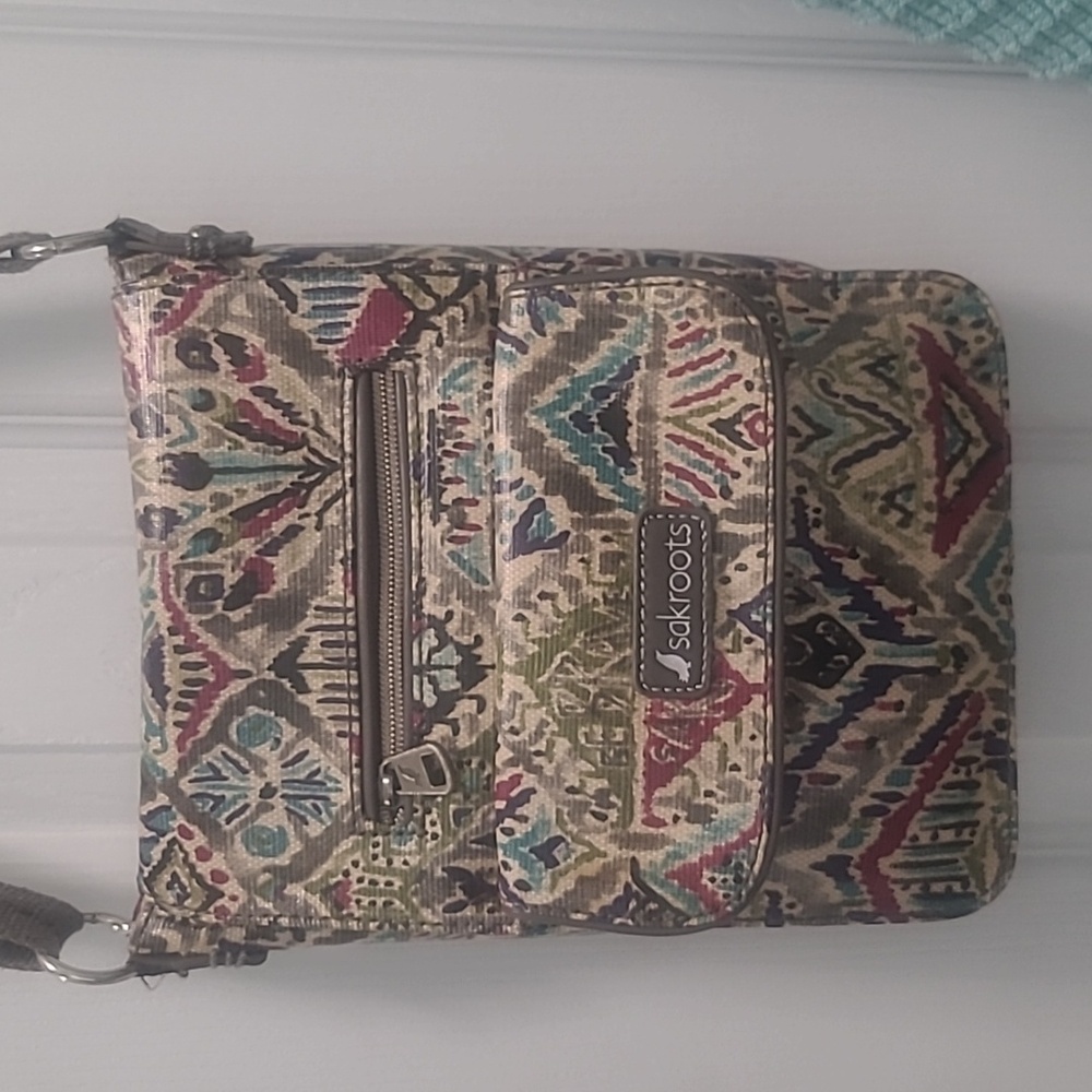 Sakroots Small Flap Messenger Crossbody Bag Multicolored Polyvinyl Chloride